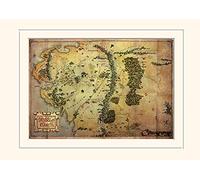 Pyramid International - Lámina enmarcada, diseño del Hobbit (Viaje Mapa) - de el Hobbit Memorabilia 30 x 40 cm, Papel, Multicolor, 30 x 40 x 1,3 cm