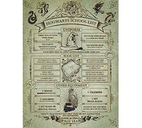 Pyramid International Lienzo Impreso de Hogwarts School List (60 x 80 cm), Lona de Mezcla de algodón, Multicolor