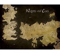 Pyramid International Lienzo Impreso Juego de Tronos Westeros y Essos Mapa Antiguo, Algodón, Multicolor, 1.80 x 30.00 x 40.00 cm