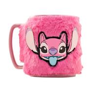 Taza Con Funda De Peluche Angel Lilo & Stitch Disney Cerámica 440 mls