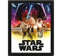 Pyramid International - Marco para coleccionista 3D de las primeras opus Star Wars IV y V, una nueva esperanza imperio contra ataque, 25,5 x 20 cm
