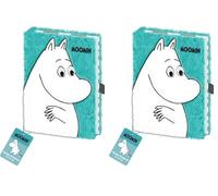 Pyramid International MOOMIN Libreta de Piel Sintética, A5 240 Páginas Rayadas (Diseño Moomintroll) - Mercancía Oficial (Paquete de 2)