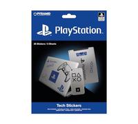 Pyramid International Playstation Tech - Juego de 26 pegatinas para portátiles, teléfonos móviles y tabletas, producto oficial, color azul, blanco