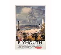 Pyramid International Plymouth (1) -Impresión artística (60 x 80 cm), Papel, Multicolor, 60 x 80 x 1.3 cm