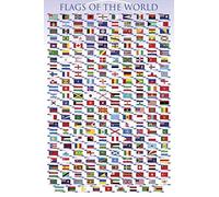 Pyramid International Póster Banderas del Mundo tamaño maxi, multicolor, 61 x 91,5 x 1,3 cm