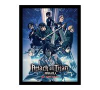 Pyramid International Póster de Attack on Titan con borde y marco negro (diseño de equipo de ataque) 30 cm x 40 cm marco y arte de pared - Producto oficial