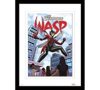 Pyramid International Póster de la avispa de Marvel (diseño imparable con borde blanco) enmarcado 30 cm x 40 cm, regalos de Marvel para hombres y regalos de Marvel para mujeres, producto oficial