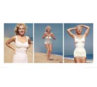 Pyramid International - Póster de Marilyn Monroe (Playa tríptico) - Arte Impresión 50 x 100 cm, Papel, Multicolor, 50 x 100 x 1,3 cm