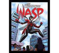 Pyramid International Póster de Marvel The Wasp (diseño imparable) en lienzo enmarcado de 30 cm x 40 cm, regalos de Marvel para hombres y regalos de Marvel para mujeres, producto oficial