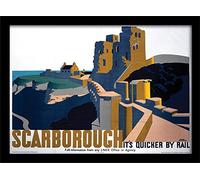 Pyramid International Póster enmarcado con texto en inglés Scarborough (6)", multicolor, 30 x 40 x 1,3 cm