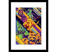 Pyramid International Póster enmarcado de Marvel Guardianes de la Galaxia Edición Coleccionista (Diseño de collage de borde blanco), 30 cm x 40 cm, producto oficial