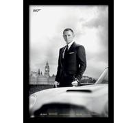 Pyramid International - Póster Enmarcado (tamaño A3), diseño de James Bond y Aston Martin DB5