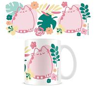 Pyramid International Pusheen - Taza de cerámica en caja de regalo (diseño tropical) 315 ml, producto oficial, color rosa, verde y blanco