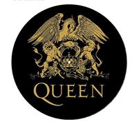 Pyramid International Queen - Alfombrilla giratoria para Tocadiscos para Mezclar, rascar DJ y Escuchar en casa (diseño de Logo), Producto Oficial, Dorado