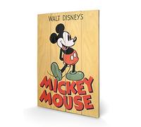 Pyramid International Estampado de Madera de Mickey Mouse (40 x 59 cm), Multicolor, 40 x 59 x 1.3 cm