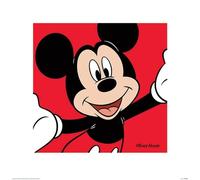 Pyramid International Rojo Mickey Mouse Art Print, Papel, Multicolor, 40 x 40 x 1,3 cm