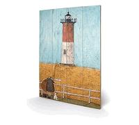 Pyramid International Sam Toft (Feeling The Love at Nauset Light) - Arte de Pared de Madera, Multicolor, 40 x 2,5 x 59 cm