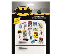 DC Comics Batman - Juego de imanes de 19 Piezas (diseño Retro de Batman), 19 imanes para Nevera o Bolsas de Fiesta, Producto Oficial