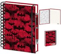 Pyramid international, set de cuaderno y bolígrafo dc comics rojo de