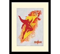 Pyramid International Shazam - Póster enmarcado de la película edición de coleccionista (diseño de borde blanco de tigre Shazam), 30 x 40 cm, producto oficial