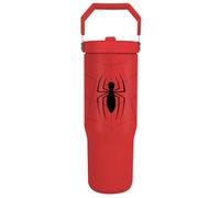 Pyramid International Spider-Man (Emblem) - Jarra de 850 ml con popote y tapa, cuerpo de acero inoxidable de doble pared, mantiene tu bebida fresca, tapa de rosca con popote de polietileno, sin BPA