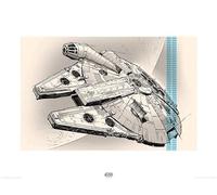Pyramid International Star Wars Episodio VII (Millennium Falcon lápiz) Art Print 60 x 80 cm, Papel, Multicolor, 60 x 80 x 1,3 cm