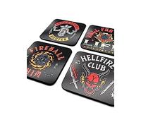 Pyramid International Stranger Things - Juego de 4 Posavasos de Corcho y Regalos de Stranger Things, Producto Oficial de Stranger Things, marrón, 10 x 10 cm