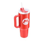 Pyramid International Super Mario - Vaso oficial de 1200 ml con popote y tapa, aislamiento al vacío de doble pared, frío durante 11 horas, caliente durante 7 horas, sin BPA