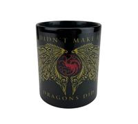 Pyramid International Taza de cerámica de la Casa del Dragón en caja de regalo (diseño de alas de dragón) de 325 ml, producto oficial, dorado, rojo