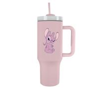 Pyramid International - Vaso Lilo&Stitch - Angel - Taza isotérmica con pajita y asa - 1.2L - Termo Caliente y Frio