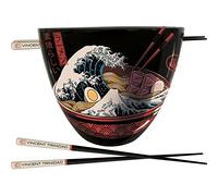Pyramid International Vincent Trinidad - Juego de ramen con cuenco y palillos (diseño Great Wave), cuenco de cerámica de 18 onzas, par de palillos de madera lacada, producto oficial (GP85782)