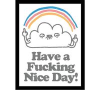 Pyramid International VO Maria Have a F***ing Nice Day Collector Print (enmarcado) - Arte de pared audaz y humorístico, listo para colgar, marco premium, ideal para decoración única del hogar u