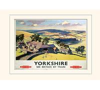 Pyramid International Yorkshire por Train-Mounted impresión Memorabilia 30 x 40 cm, Papel, Multicolor, 30 x 40 x 1,3 cm