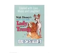 Pyramid Internationala Dama y el Vagabundo (Love, música y Risas) - Lámina Decorativa (60 x 80 cm, Papel, Multicolor, 60 x 80 x 1,3 cm