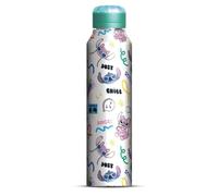 Lilo & Stitch (You're My Fave) Stitch & Angel Slim - Botella de metal delgada de acero inoxidable oficial de Disney, bonito diseño, aislamiento de doble pared, sin BPA, perfecta para los fanáticos en