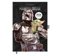 Pyramid - The Mandalorian 2026 - Agenda A5 (15 x 21 cm) con motivos semanales de Star Wars por Din Djarin & Grogu (Baby Yoda), planificador para escuela, universidad, oficina y fans