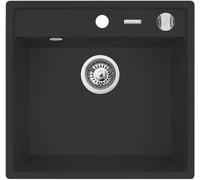 Pyramis Camea fregadero de granito 53x50 cm negro 070168301