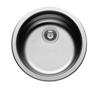Pyramis Cr Redondo Einbaubecken Lavabo Fregadero de Acero Inoxidable Pulido