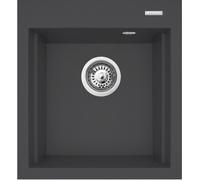 Pyramis Siros fregadero de granito 47x51.5 cm negro 070084501