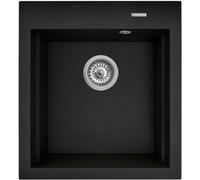 Pyramis Siros fregadero de granito 47x51.5 cm negro 070168901