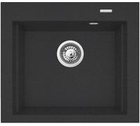 Pyramis Siros fregadero de granito 57x51.5 cm negro 070084901