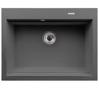 Pyramis Siros fregadero de granito 67x51.5 cm gris/grafito/ónix 070094301