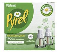 Pyrel® 2 recambios para difusor eléctrico antimosquitos líquidos, 90 noches, 2 x 32 ml
