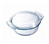 Pyrex 1040702 Cazuela Redonda con Tapa, Transparente, 1.5 l