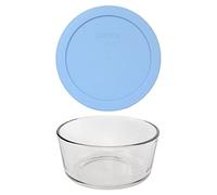 Pyrex 7201 - Cuenco de vidrio para 4 tazas y tapa azul aciano 7201, fabricado en Estados Unidos