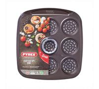 Pyrex Asimetria - Bandeja Mini Pizza, 9 cavidades, Color Negro