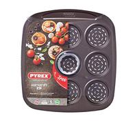 Pyrex Asimetria - Bandeja Mini Pizza, 9 cavidades, Color Negro