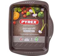 Pyrex Fuente Rectangular 30X24Cm Asimetria, Acero, Negro, 2.22 cm