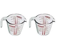 PYREX Classic - Jarra de Vidrio medidora de 1 l, Apta para microondas (Paquete de 2)