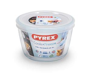 Pyrex Classic - Recipiente Redondo de 12 cm con Tapa, 0,5 litros